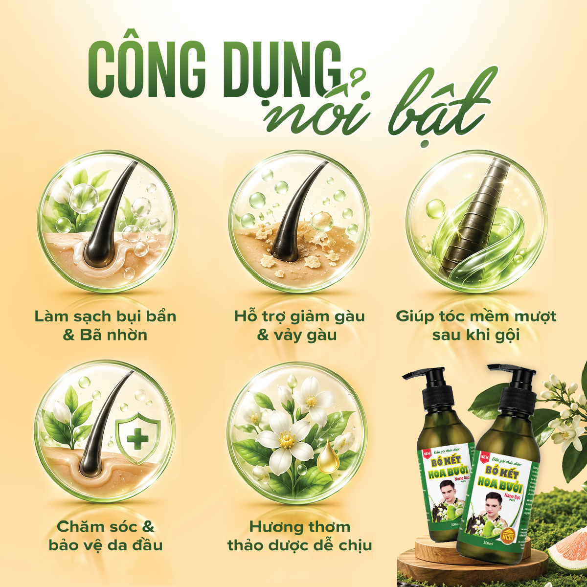 Dầu gội Bồ Kết Hoa Bưởi - hình 3